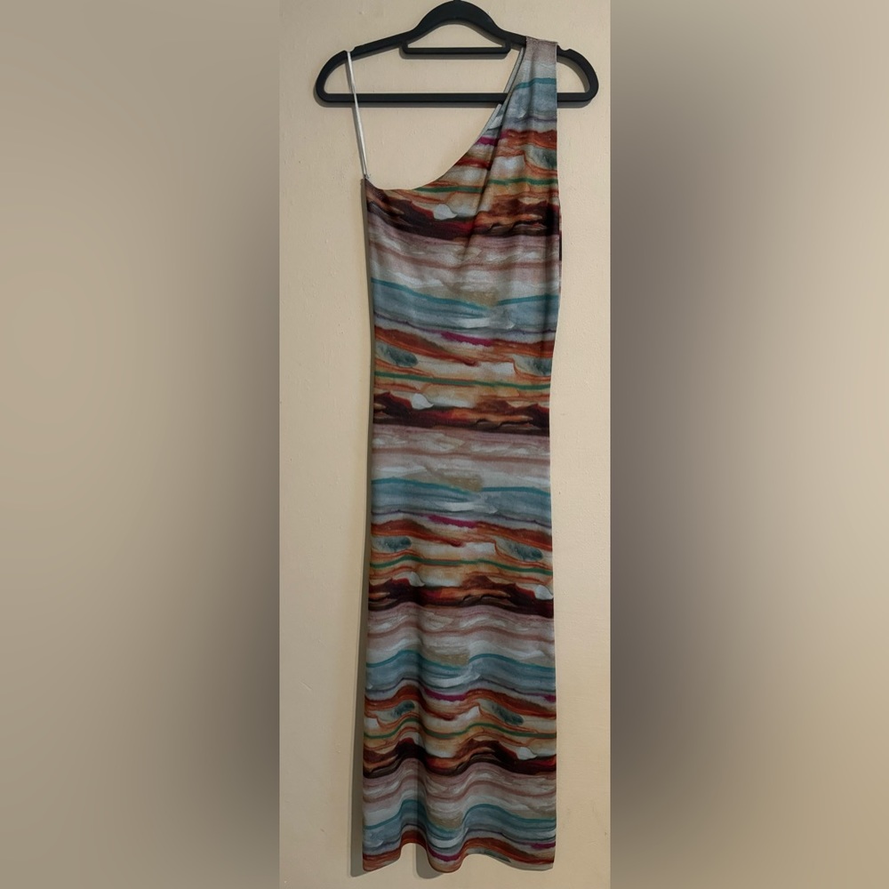 Zara One Shoulder Marble Dress Size M